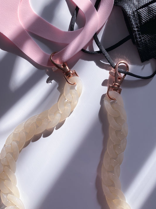 Pale Rose Mask Chain - Rose Gold Tone