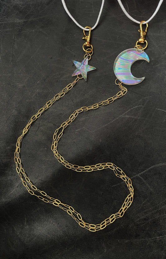 Moon and the Star Mask Chain (one of a kind)